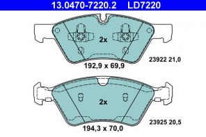 ATE 13.0470-7220.2 - Brzdové platničky -