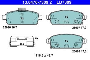 ATE 13.0470-7309.2 - Brzdové platničky -