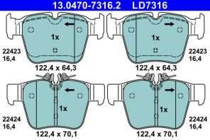 ATE 13.0470-7316.2 - Brzdové platničky -