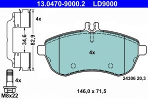 ATE 13.0470-9000.2 - Brzdové platničky -