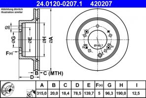 ATE 24.0120-0207.1 - Brzdový kotúč -