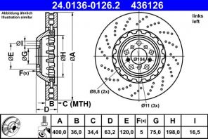 ATE 24.0136-0126.2 - Brzdový kotúč -