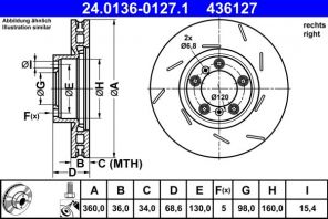 ATE 24.0136-0127.1 - Brzdový kotúč -