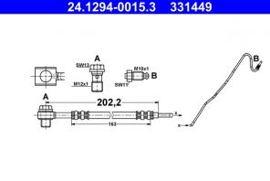 ATE 24.1294-0015.3 - Brzdová hadica -