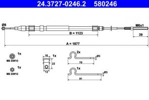 ATE 24.3727-0246.2 - Brzdové lano -