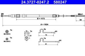 ATE 24.3727-0247.2 - Brzdové lano -