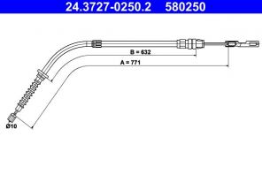 ATE 24.3727-0250.2 - Brzdové lano -