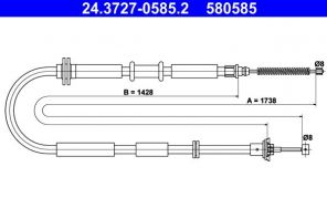 ATE 24.3727-0585.2 - Brzdové lano -