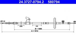 ATE 24.3727-0794.2 - Brzdové lano -