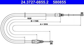 ATE 24.3727-0855.2 - Brzdové lano -