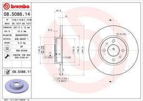 Brembo 08.5086.11 - Brzdový kotúč -