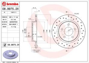 Brembo 08.9975.2X - Brzdový kotúč -
