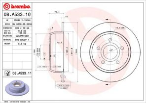 Brembo 08.A533.11 - Brzdový kotúč -