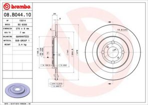 Brembo 08.B044.10 - Brzdový kotúč -