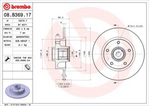 Brembo 08.B369.17 - Brzdový kotúč -