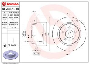 Brembo 08.B601.11 - Brzdový kotúč -
