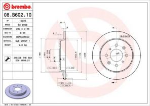 Brembo 08.B602.10 - Brzdový kotúč -
