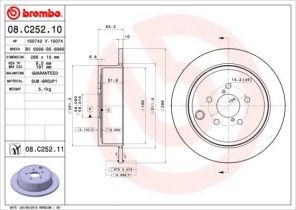 Brembo 08.C252.11 - Brzdový kotúč -
