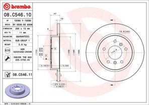 Brembo 08.C546.11 - Brzdový kotúč -