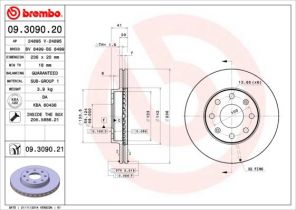 Brembo 09.3090.21 - Brzdový kotúč -