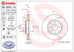 Brembo 09.5870.11 - Brzdový kotúč -