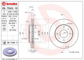 Brembo 09.7043.11 - Brzdový kotúč -