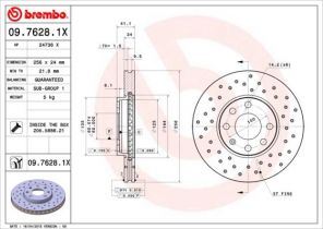 Brembo 09.7628.1X - Brzdový kotúč -