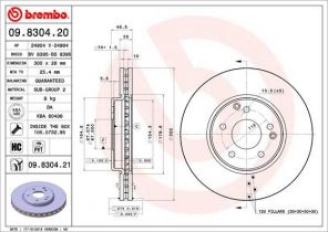 Brembo 09.8304.21 - Brzdový kotúč -