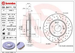 Brembo 09.8411.1X - Brzdový kotúč -