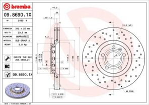 Brembo 09.8690.1X - Brzdový kotúč -