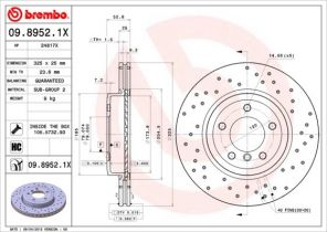 Brembo 09.8952.1X - Brzdový kotúč -