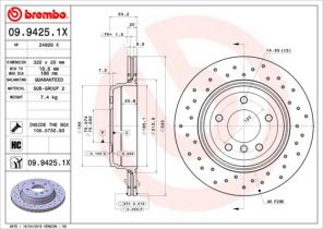 Brembo 09.9425.1X - Brzdový kotúč -