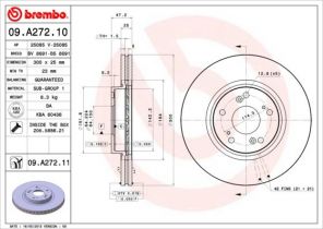 Brembo 09.A272.11 - Brzdový kotúč