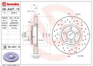 Brembo 09.A427.1X - Brzdový kotúč