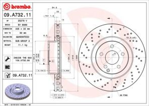 Brembo 09.A732.11 - Brzdový kotúč