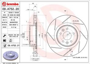 Brembo 09.A752.21 - Brzdový kotúč