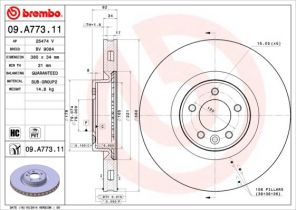 Brembo 09.A773.11 - Brzdový kotúč
