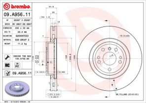 Brembo 09.A956.11 - Brzdový kotúč