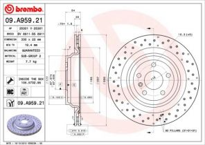 Brembo 09.A959.21 - Brzdový kotúč