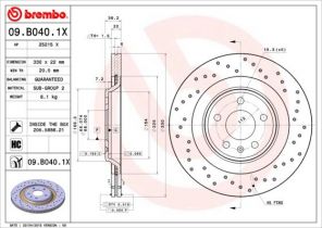 Brembo 09.B040.1X - Brzdový kotúč
