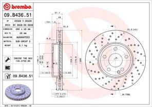 Brembo 09.B436.51 - Brzdový kotúč