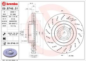 Brembo 09.B746.51 - Brzdový kotúč