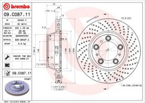 Brembo 09.C087.11 - Brzdový kotúč