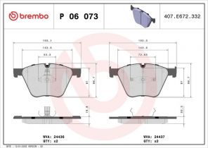 Brembo P 06 073 - Brzdové platničky -