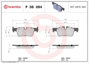 Brembo P 06 094 - Brzdové platničky -