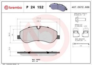 Brembo P 24 152 - Brzdové platničky -