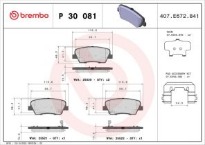 Brembo P 30 081 - Brzdové platničky -