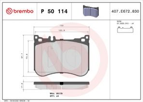 Brembo P 50 114 - Brzdové platničky -
