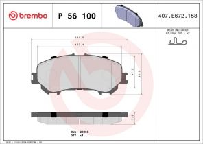 Brembo P 56 100 - Brzdové platničky -