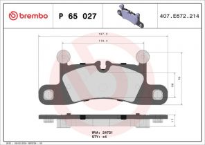 Brembo P 65 027 - Brzdové platničky -